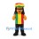 Lion Mascot Costume with Striped Cap and Long Black Hair