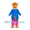Lion Cub Mascot Costume with Blue Tailcoat and Pink Trousers