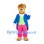 Lion Cub Mascot Costume with Blue Tailcoat and Pink Trousers