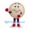 Pie Mascot Costume with Red Gloves and Sneakers