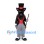 Black Wolf Mascot Costume with Top Hat and Magician Suit