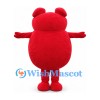 Red Monster Mascot Costume with Large Square Teeth