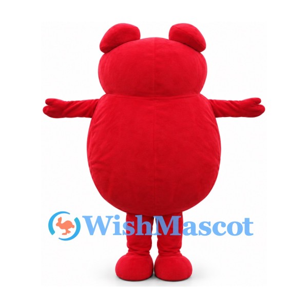 Red Monster Mascot Costume with Large Square Teeth