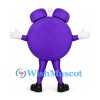 Purple Alarm Clock Mascot Costume with Yellow Clock Face