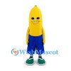 Banana Mascot Costume with Blue Shorts and Green Shoes