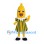 Banana Mascot Costume with Green and Yellow Striped Dress