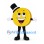 Gold Coin Mascot Costume with Black Top Hat