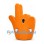Orange Hand Mascot Costume with Raised Fingers and Face Opening
