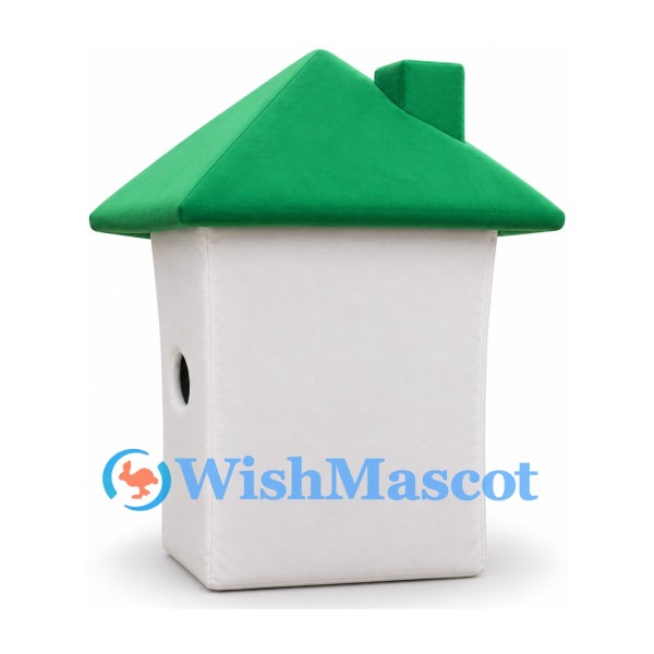 House Mascot Costume with Green Roof and White Walls