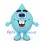 Turquoise Water Drop Mascot Costume with Large Front Teeth