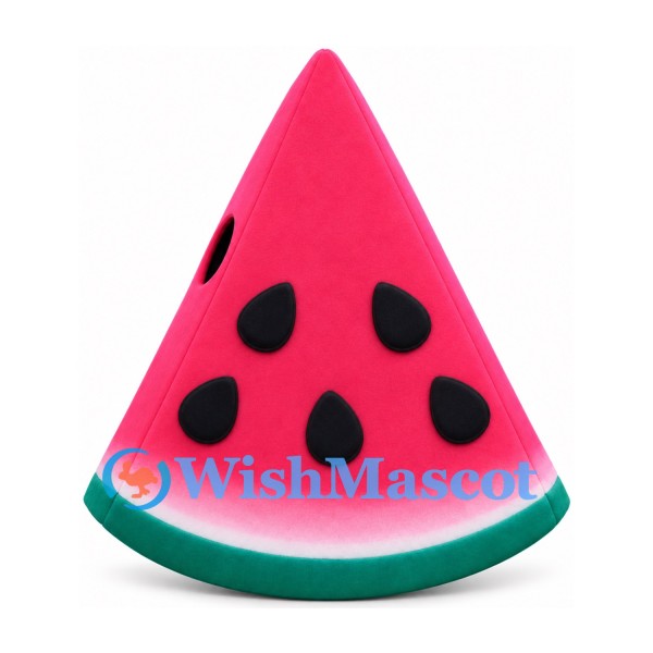 Watermelon Slice Mascot Costume with Black Seeds