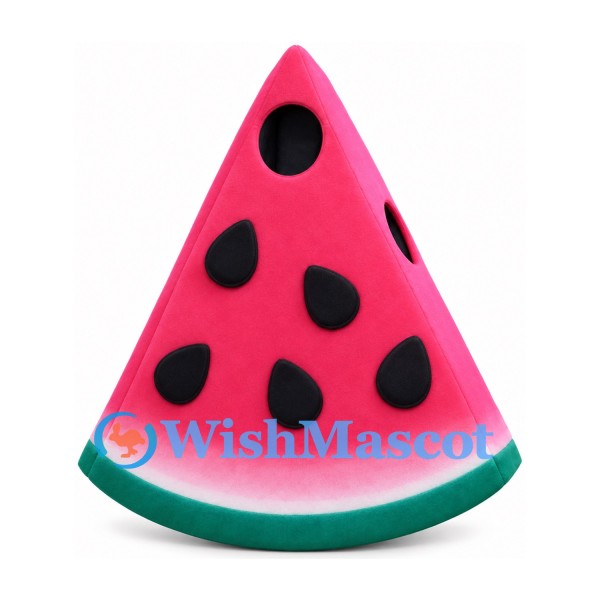 Watermelon Slice Mascot Costume with Black Seeds