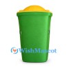 Green Wheelie Bin Mascot Costume with Yellow Lid