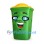 Green Wheelie Bin Mascot Costume with Yellow Lid