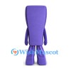 Purple Rectangle Mascot Costume with Large Eyes and Smile
