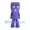 Purple Rectangle Mascot Costume with Large Eyes and Smile
