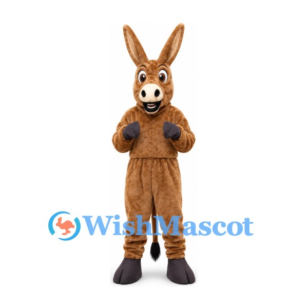 Brown Donkey Mascot Costume with Long Ears