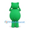 Green Pig Mascot Costume with Large Round Belly