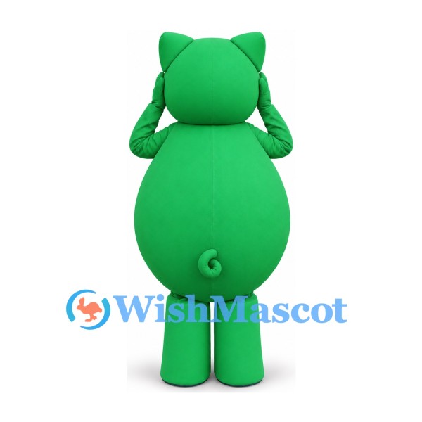 Green Pig Mascot Costume with Large Round Belly