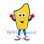 Number One Mascot Costume in Yellow with Blue Outline