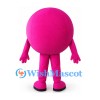 Pink Ball Mascot Costume with Smiling Face