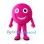 Pink Ball Mascot Costume with Smiling Face