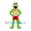 Green Crocodile Mascot Costume with Red Sports Shorts