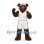 Brown Bear Mascot Costume with White Basketball Uniform