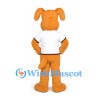 Golden Dog Mascot Costume with White T-Shirt