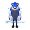 Blue Car Mascot Costume with Silver Wheels