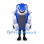 Blue Car Mascot Costume with Silver Wheels