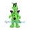 Green Dragon Mascot Costume with Purple Wings and Spots