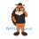 Orange Beaver Mascot Costume with Glasses and Black T-Shirt
