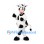 Black and White Cow Mascot Costume with Pink Nose