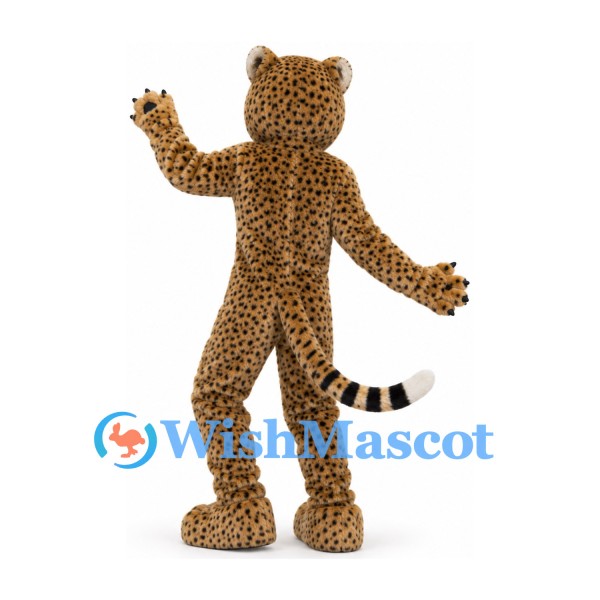Spotted Cheetah Mascot Costume with Long Tail