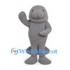 Gray Manatee Mascot Costume with Rounded Snout and Flippers