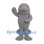 Gray Manatee Mascot Costume with Rounded Snout and Flippers