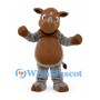 Brown and Gray Bull Mascot Costume with Small Horns