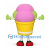 Flower Pot Mascot Costume with Pink Bloom and Yellow Pot