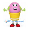 Flower Pot Mascot Costume with Pink Bloom and Yellow Pot