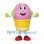 Flower Pot Mascot Costume with Pink Bloom and Yellow Pot