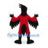 Red Hawk Mascot Costume with Black Wing Tips