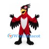 Red Hawk Mascot Costume with Black Wing Tips