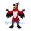 Red Hawk Mascot Costume with Black Wing Tips