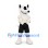 White Monster Mascot Costume with Black Shorts and Striped Socks