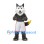 Gray Wolf Mascot Costume with White Sports Shorts