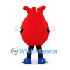 Anatomical Heart Mascot Costume in Red with Smiling Face