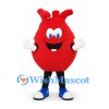 Anatomical Heart Mascot Costume in Red with Smiling Face