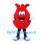 Anatomical Heart Mascot Costume in Red with Smiling Face