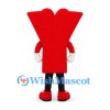 Letter Y Mascot Costume in Red with Blue Eyes